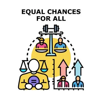 Equal chances for all for fairness and growth Ilustración de archivo