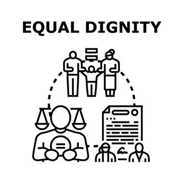 Equal dignity human rights justice concept Stock Illustration