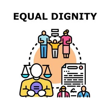 Equal dignity human rights justice concept Stock Illustration