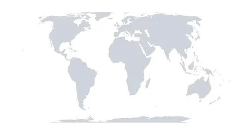 Equal Earth world map, blank grey silhouette Stock Illustration