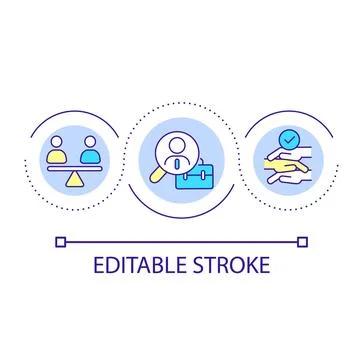 Equal employment opportunity loop concept icon 스톡 일러스트