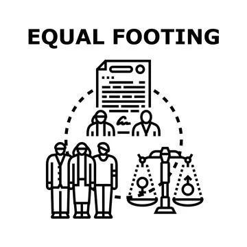 Equal footing concept for gender equality and justice Stock Illustration