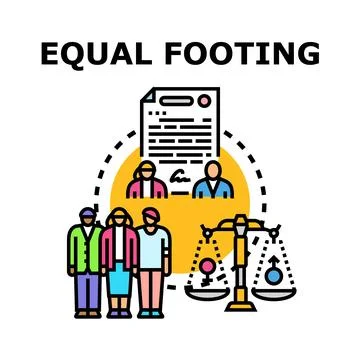 Equal footing concept for gender equality and justice Stock Illustration