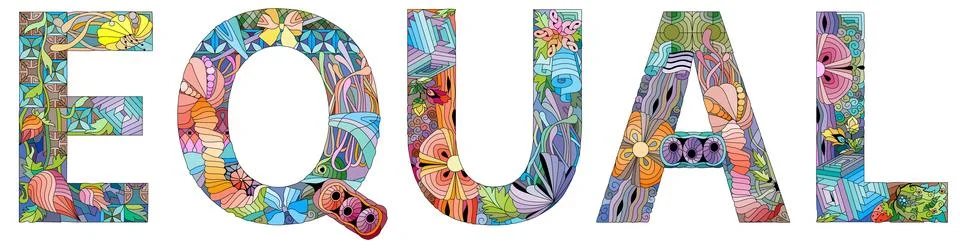 EQUAL hand drawn modern design vector illustration. 스톡 일러스트