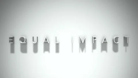Equal impact 3D title animation white text on a white background Stock Footage 299647624