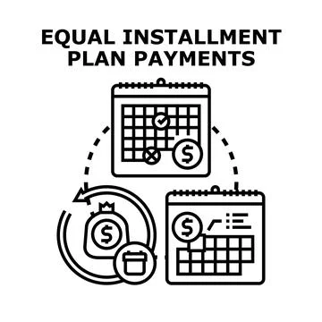 Equal installment plan payments credit debt management Stock Illustration