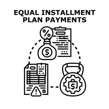 Equal installment plan payments financial concept Ilustração Stock
