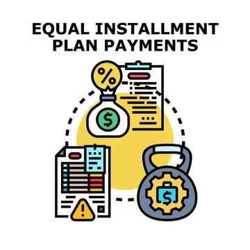 Equal installment plan payments financial concept Ilustração Stock