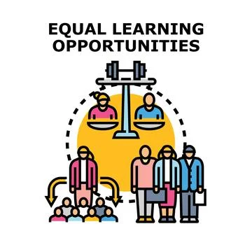 Equal learning opportunities ensuring education access for everyone 库存插图