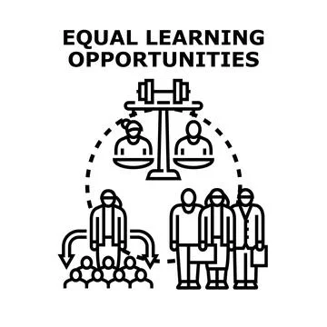 Equal learning opportunities ensuring education access for everyone Stock Illustration