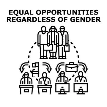 Equal opportunities regardless of gender concept illustration Stock Illustration