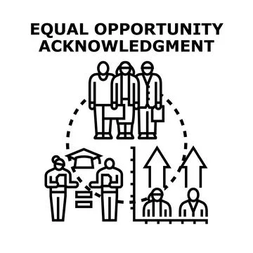 Equal opportunity and acknowledgment for workforce development Stock Illustration