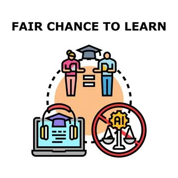 Equal opportunity in education learning and avoiding biased algorithms Stock Illustration