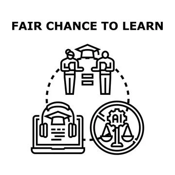 Equal opportunity in education learning and avoiding biased algorithms Stock Illustration