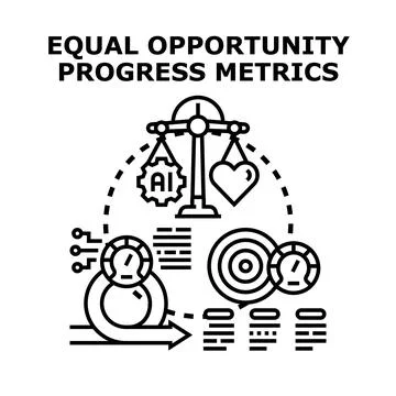 Equal opportunity progress metrics concept vector illustration Stock Illustration