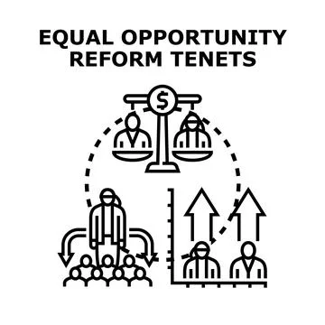 Equal opportunity reform improving diversity and inclusion Stock Illustration
