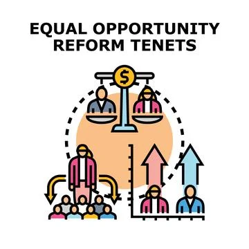 Equal opportunity reform improving diversity and inclusion Stock Illustration