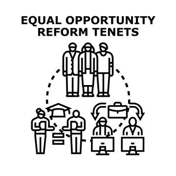 Equal opportunity reform tenets encouraging fair access Stock Illustration