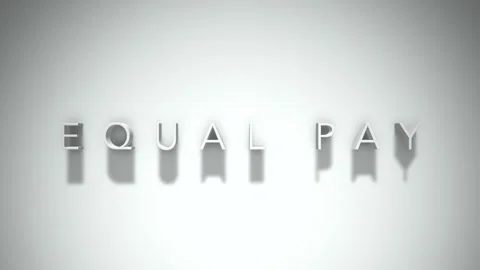 Equal Pay 3D title animation with shadows on a white background Stock Footage 296049964