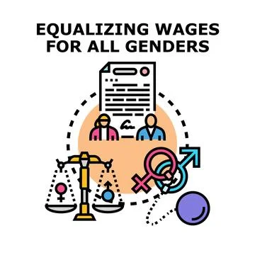 Equal pay for all genders concept Stock Illustration