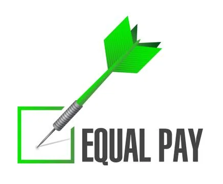 Equal pay check dart sign illustration Stock Illustration