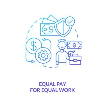 Equal pay for equal work blue gradient concept icon Stock Illustration