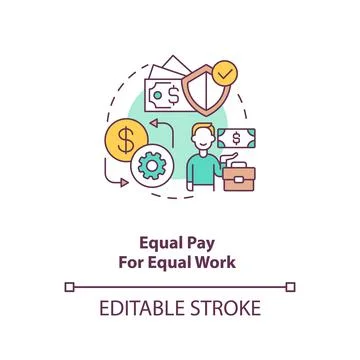 Equal pay for equal work concept icon Stock Illustration