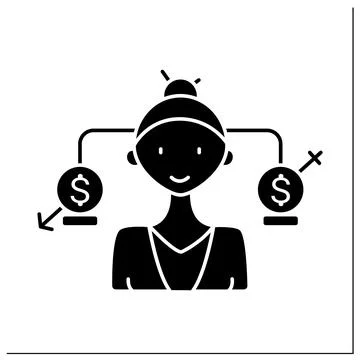 Equal pay glyph icon Stock Illustration