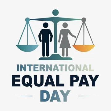 Equal pay international day man woman libra Stock Illustration