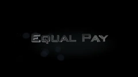 Equal Pay title metal text on black alpha channel background Stock Footage 295840147