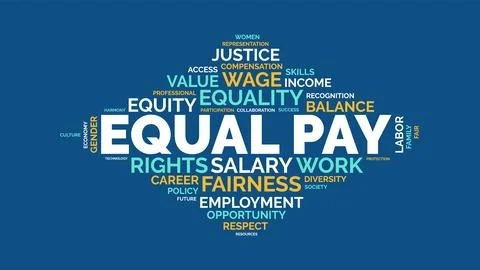 Equal Pay Word Cloud Concept Vector on Gender Equity and Fair Salary Stockillustratie