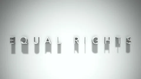 Equal rights 3D title animation with shadows on a white background Stock Footage 297856537
