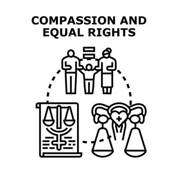 Equal rights for all people with compassion Stock Illustration