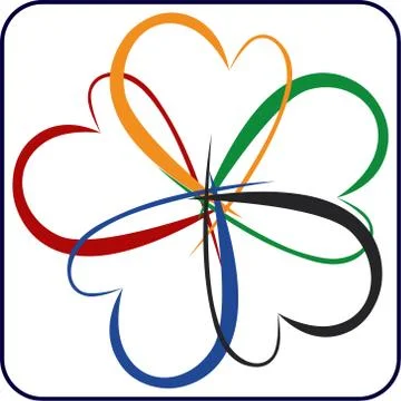 Equal rights for all. Vector illustration flower of hearts. Stock Illustration
