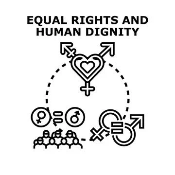 Equal rights and human dignity concept illustration Stock Illustration