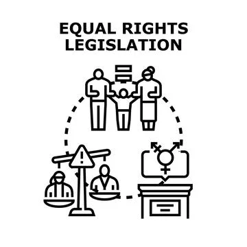 Equal rights legislation creating justice and gender equality Stock Illustration