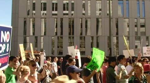 Equal Rights March Crowd Video stock 283477