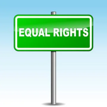 Equal rights signpost Stock Illustration