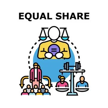 Equal share giving balance and social justice Stock Illustration