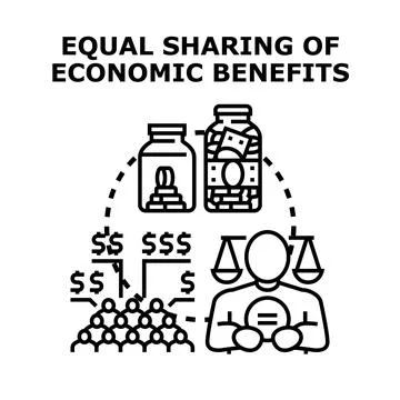 Equal sharing of economic benefits concept vector Stock Illustration