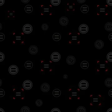 Equal sign seamless pattern, isolated on black background. Vector illustratio Stock Illustration