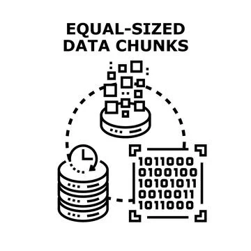 Equal sized data chunks processing information concept Stock Illustration