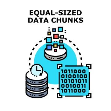 Equal sized data chunks processing information concept Illustration