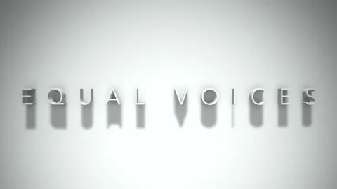 Equal voices 3D title animation with shadows on a white background Stock Footage 297856532