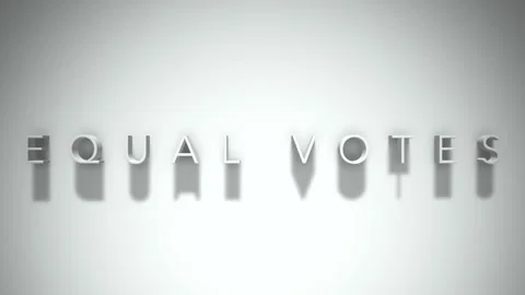 Equal votes 3D title animation with shadows on a white background Stock Footage 297217427