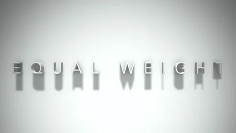 Equal weight 3D title animation white text on a white background Stock Footage 299647626