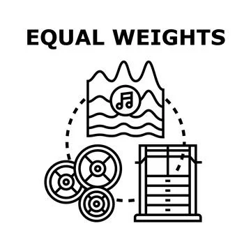 Equal weights concept illustrating balanced fitness and sound Stock Illustration