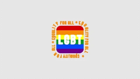 Equality For All Text Sticker for Pride Month Stock Footage 306593998