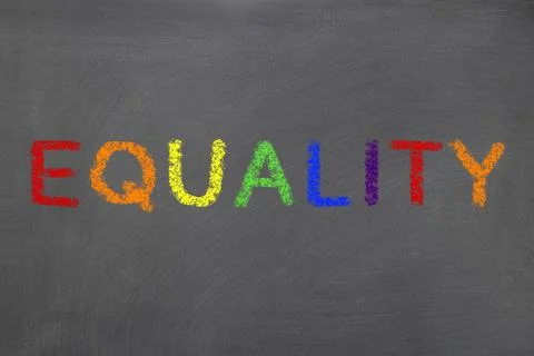 Equality chalk on blackboard Stock Photos