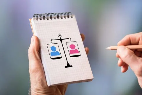 Equality concept on a notepad Stock-Fotos